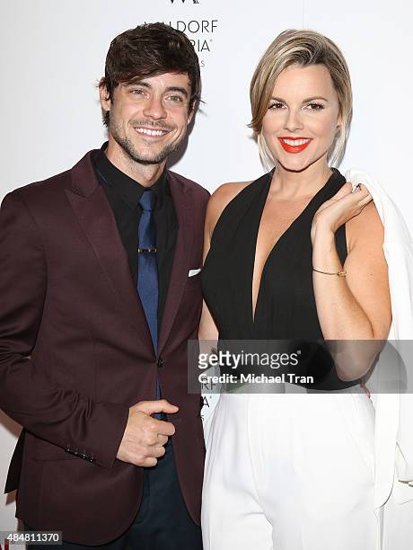 Ali Fedotowsky and Kevin Manno arrive at The Beverly Hilton celebrates 60 Years with a Diamond Anniversary Party held on August 21, 2015 in Beverly...