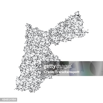 Jordan Map Network Black And White High-Res Vector Graphic - Getty Images