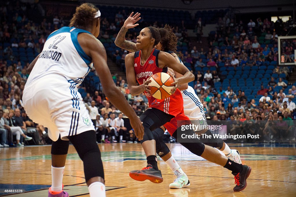 Tayler Hill, a Mystics player who takes road trips with her 1-year-old son, Mauric, and a nanny