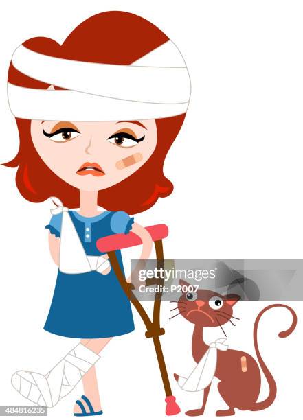 injured pair - broken leg stock illustrations