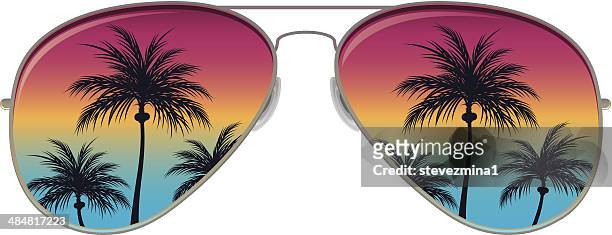 aviator sunglasses - sunny florida stock illustrations