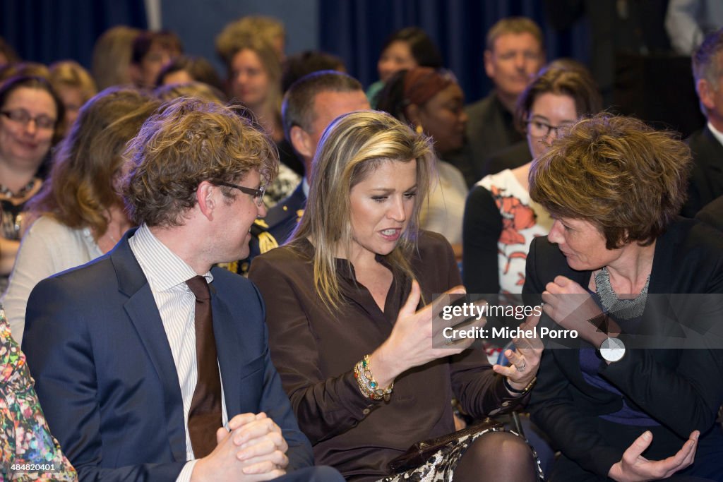 Queen Maxima Of The Netherlands Visits A School At Almere