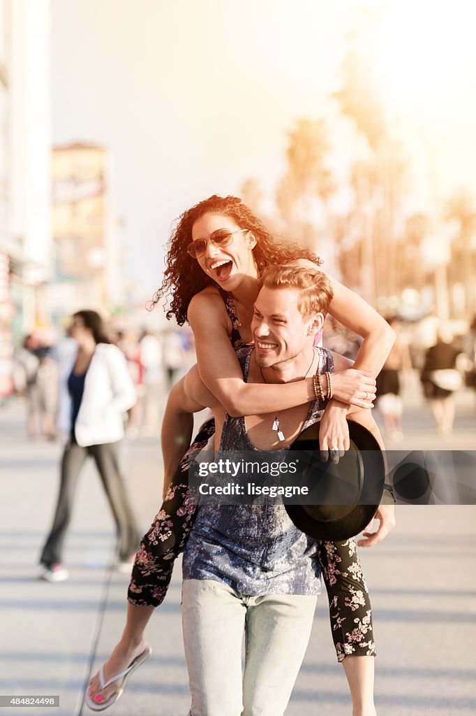 Young couple having fun