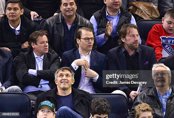 Prince Daniel of Sweden attends Ottawa Senators vs New York Rangers game at Madison Square Garden on April 5, 2014 in New York City.