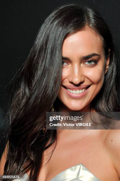 Irina Shayk at Triton show during Sao Paulo Fashion Week Summer 2014/2015 at Parque Candido Portinari on April 1, 2014 in Sao Paulo, Brazil.