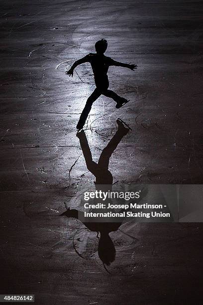 Daichi Miyata of Japan skates during Men's Practice on August 22, 2015 in Bratislava, Slovakia.