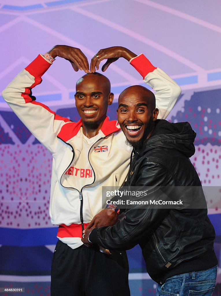 Mo Farah Unveils His 2 Wax Figures At Madame Tussauds