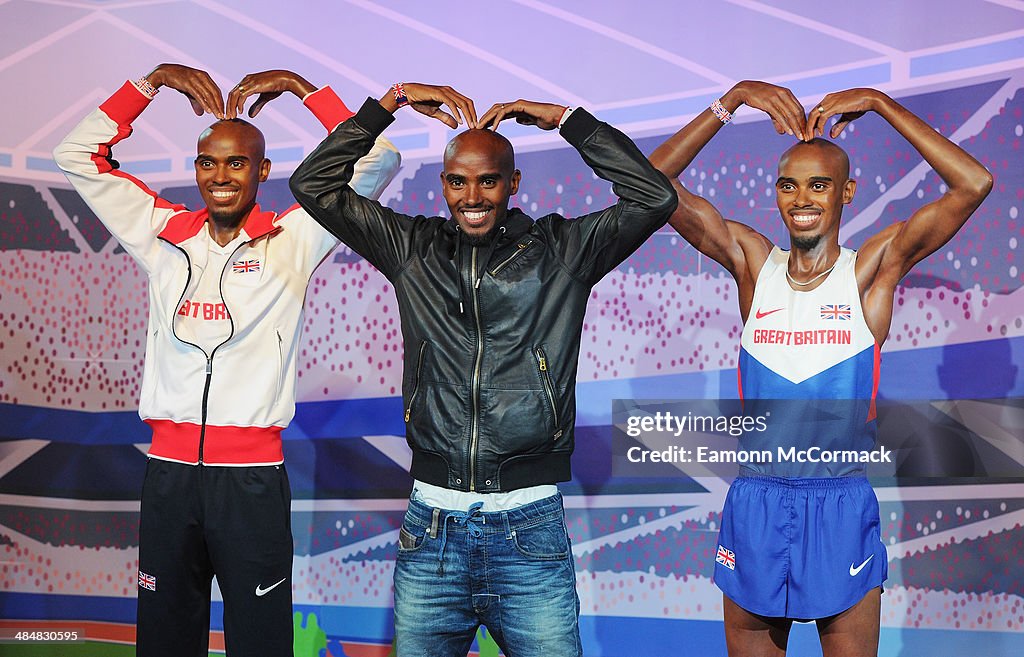 Mo Farah Unveils His 2 Wax Figures At Madame Tussauds