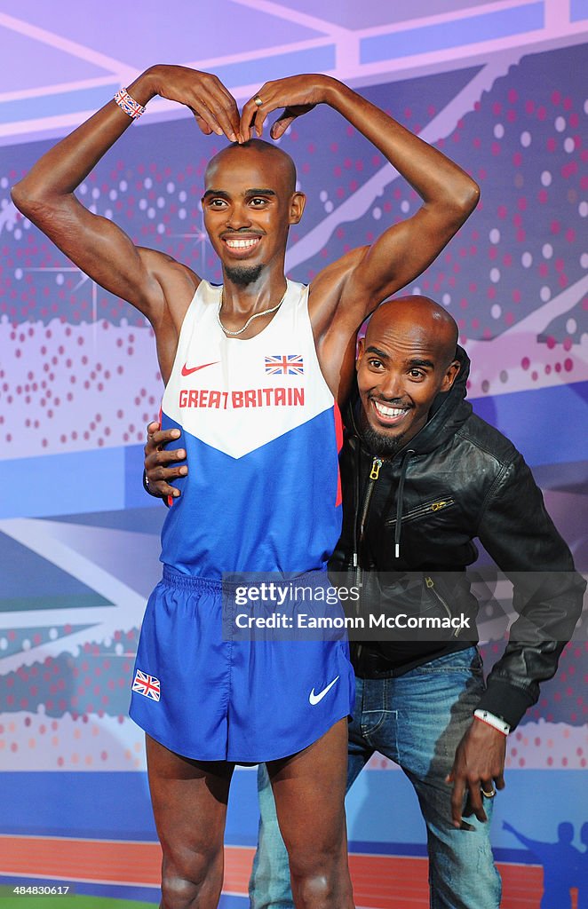 Mo Farah Unveils His 2 Wax Figures At Madame Tussauds