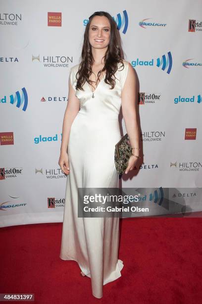 Katherine Fairfax Wright arrives for the the 25th Annual GLAAD Media Awards - Dinner and Show on April 12, 2014 in Los Angeles, California.