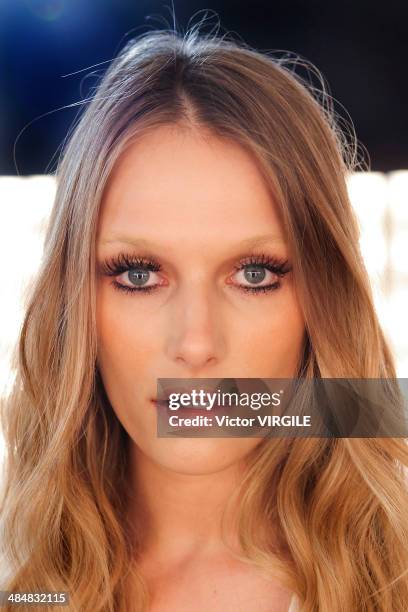 Backstage and atmosphere during Cavalera show during Sao Paulo Fashion Week Summer 2014/2015 at Parque Candido Portinari on March 31, 2014 in Sao...