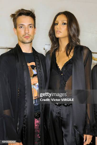 Backstage and atmosphere during Cavalera show during Sao Paulo Fashion Week Summer 2014/2015 at Parque Candido Portinari on March 31, 2014 in Sao...