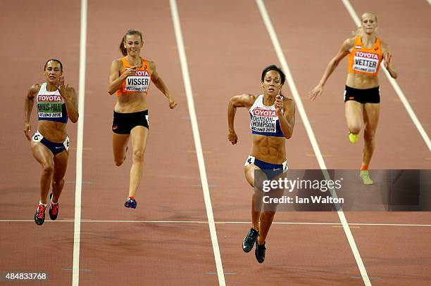 Jessica Ennis-Hill of Great Britain, Nadine Visser of the Netherlands, Katarina Johnson-Thompson of Great Britain and Anouk Vetter of the Netherlands...