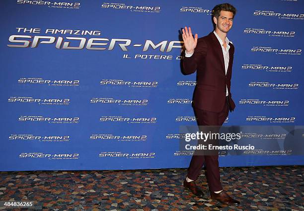 Andrew Garfield attends the 'The Amazing Spider-Man 2: Rise Of Electro' premiere at The Space Moderno on April 14, 2014 in Rome, Italy.