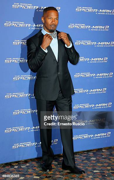 Actor Jamie Foxx attends the 'The Amazing Spider-Man 2: Rise Of Electro' premiere at The Space Moderno on April 14, 2014 in Rome, Italy.