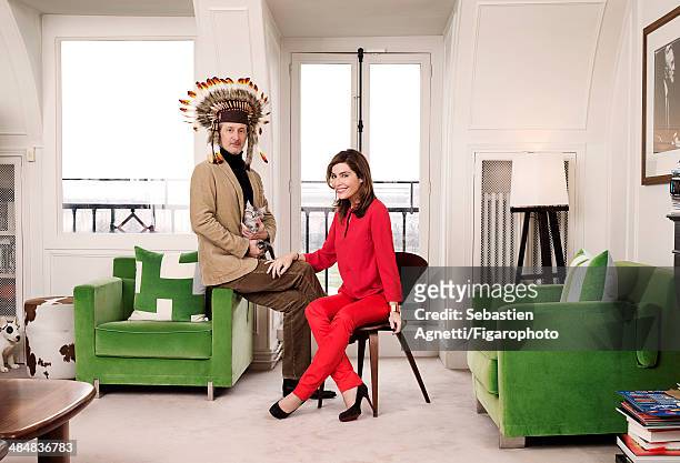 Daphne Roulier et Antoine de Caunes are photographed for Madame Figaro on September 3, 2013 in Paris, France. PUBLISHED IMAGE. CREDIT MUST READ:...