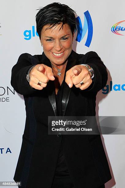 Tracey Young arrives to the 25th Annual GLAAD Media Awards - Dinner and Show on April 12, 2014 in Los Angeles, California.