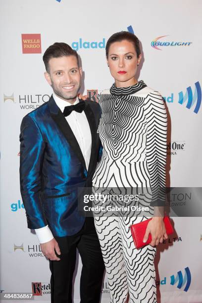 Omar Sharif, Jr. And Lauren C. Dowling arrive to the 25th Annual GLAAD Media Awards - Dinner and Show on April 12, 2014 in Los Angeles, California.