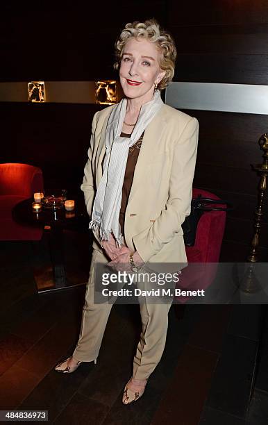 Patricia Hodge attends an after party celebrating the press night performance of "Relative Values" at Mint Leaf restaurant on April 14, 2014 in...