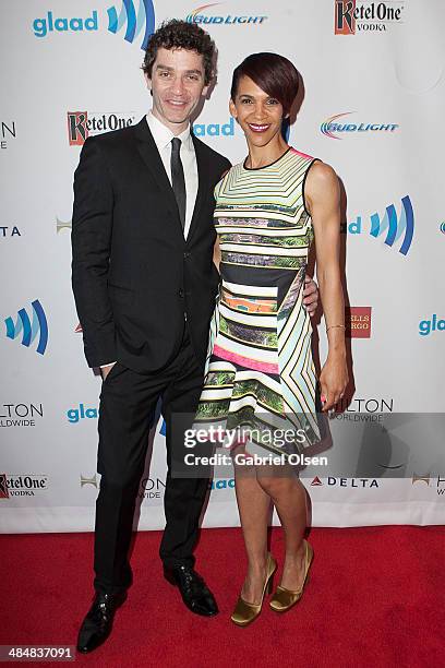 James Frain and Marta Cunningham arrives to the 25th Annual GLAAD Media Awards - Dinner and Show on April 12, 2014 in Los Angeles, California.