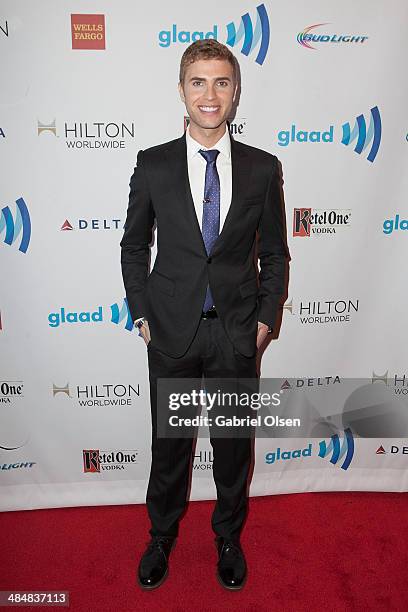 Shane Britney arrives to the 25th Annual GLAAD Media Awards - Dinner and Show on April 12, 2014 in Los Angeles, California.