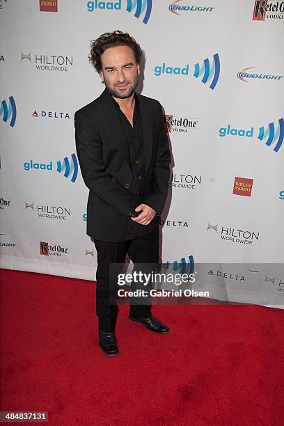 Johnny Galecki arrives to the 25th Annual GLAAD Media Awards - Dinner and Show on April 12, 2014 in Los Angeles, California.