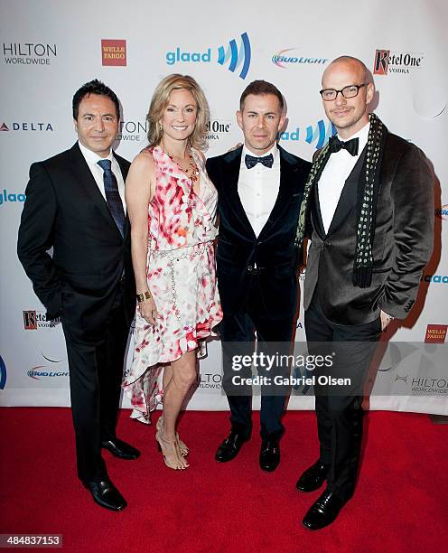 Bradley Bredeweg and Peter Paige arrive to the 25th Annual GLAAD Media Awards - Dinner and Show on April 12, 2014 in Los Angeles, California.