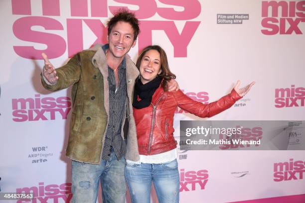 Renee Weibel and Dirk Moritz attend the premiere of the film 'Miss Sixty' on April 14, 2014 in Cologne, Germany.