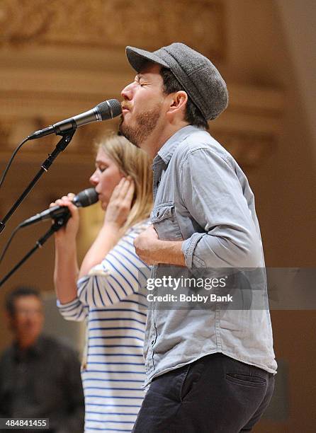 Isobel Campbell and Andy Cabic attends The Music of Paul Simon rehearsals at Carnegie Hall on March 31, 2014 in New York City.