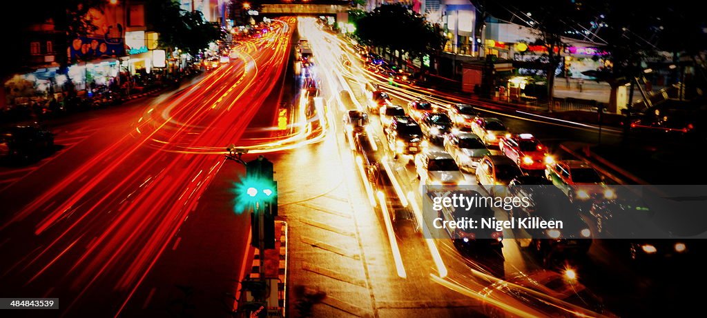 Busy night time streets