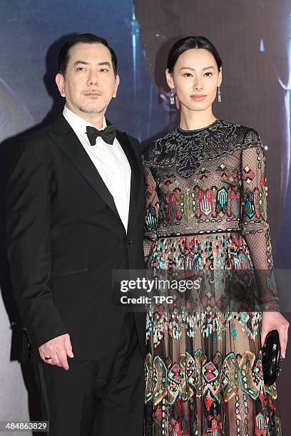 Anthony Wong and Isabella Leung attend the 33rd Hong Kong Film Awards red carpet on Sunday April 13,2014 in Hong Kong,China.