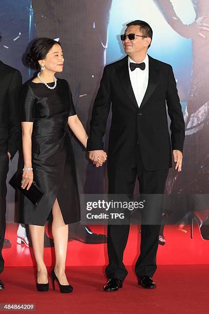 Wong Karwai and Chen Yijin attend the 33rd Hong Kong Film Awards red carpet on Sunday April 13,2014 in Hong Kong,China.