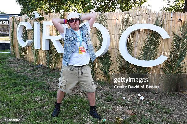 Leigh Francis attends day one of CIROC & MAHIKI backstage at V Festival at Hylands Park on August 22, 2015 in Chelmsford, England.