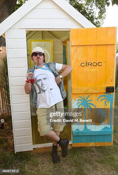 Leigh Francis attends day one of CIROC & MAHIKI backstage at V Festival at Hylands Park on August 22, 2015 in Chelmsford, England.