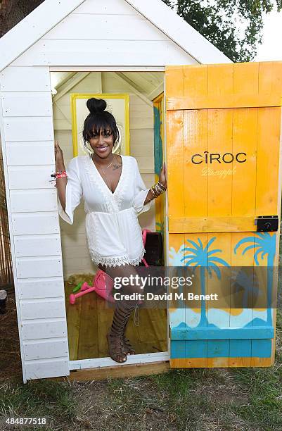 Alexandra Burke attends day one of CIROC & MAHIKI backstage at V Festival at Hylands Park on August 22, 2015 in Chelmsford, England.