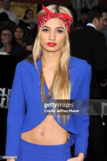 Singer Pia Mia Perez arrives at the Los Angeles premiere of 'Divergent' at Regency Bruin Theatre on March 18, 2014 in Los Angeles, California.