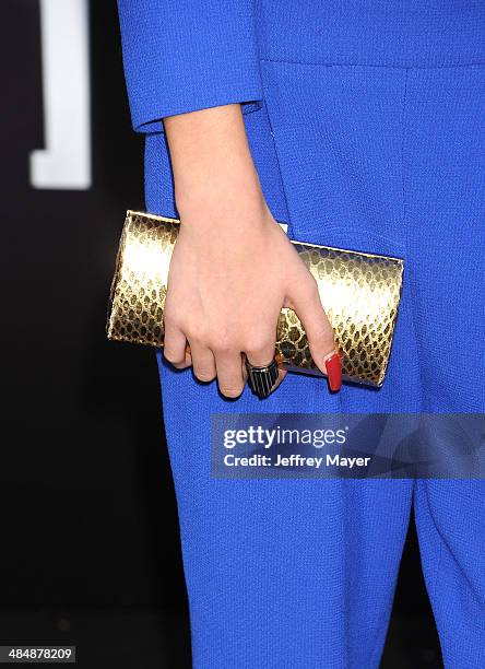 Singer Pia Mia Perez arrives at the Los Angeles premiere of 'Divergent' at Regency Bruin Theatre on March 18, 2014 in Los Angeles, California.