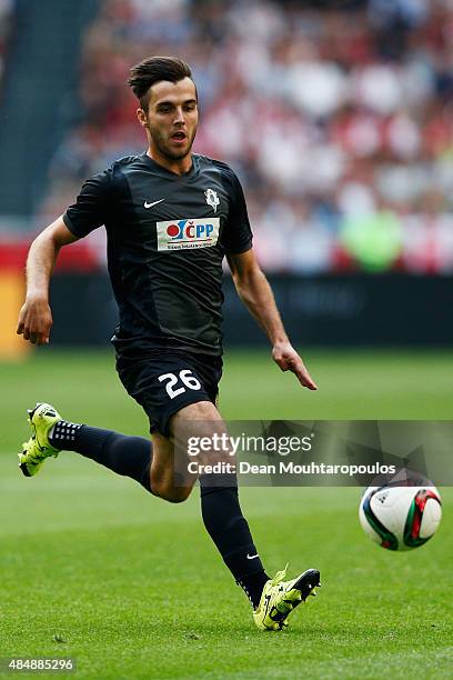 Martin Pospisil of FK Baumit Jablonec in action during the UEFA Europa League play off round 1st leg match between Ajax Amsterdam and FK Baumit...