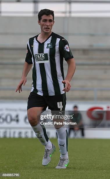 Carl McHugh of Plymouth Argyle in action during the Sky Bet League Two match between Northampton Town and Plymouth Argyle at Sixfields Stadium on...