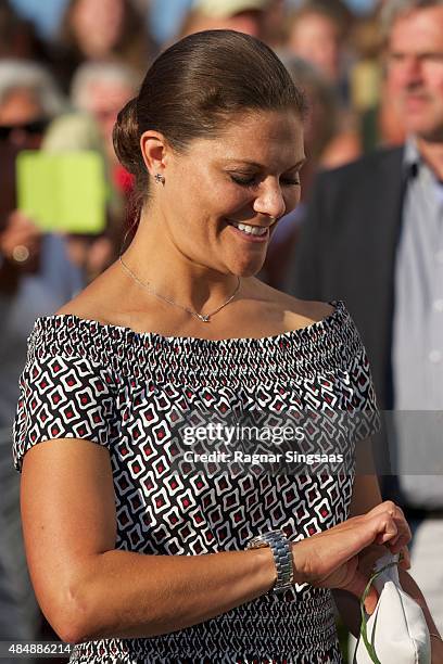 Crown Princess Victoria of Sweden takes part in Climate Pilgrimage on August 22, 2015 in Stromstad, Sweden.