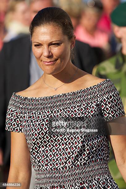 Crown Princess Victoria of Sweden takes part in Climate Pilgrimage on August 22, 2015 in Stromstad, Sweden.