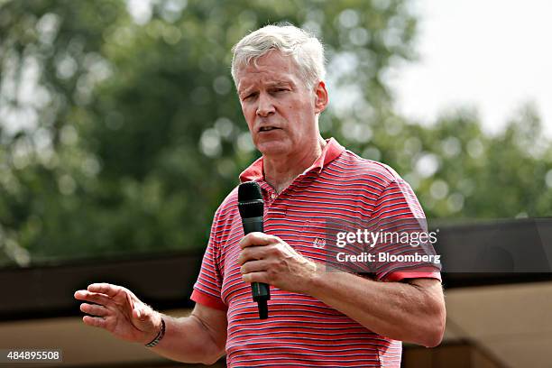 Mark Everson, former commissioner of the U.S. Internal Revenue Service and 2016 Republican presidential candidate, speaks at the Iowa State Fair...