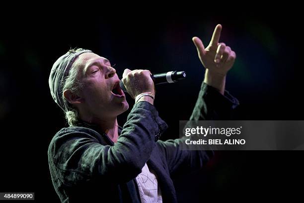 Jewish American singer Matisyahu performs during a concert at the Rototom Sunsplash Reggae festival in Benicassim on August 22, 2015. Matisyahu...