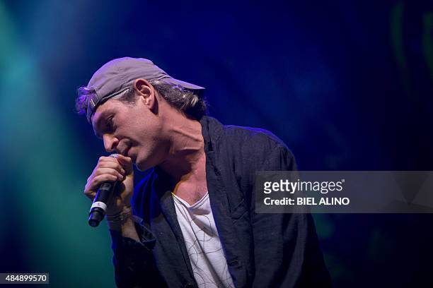 Jewish American singer Matisyahu performs during a concert at the Rototom Sunsplash Reggae festival in Benicassim on August 22, 2015. Matisyahu...