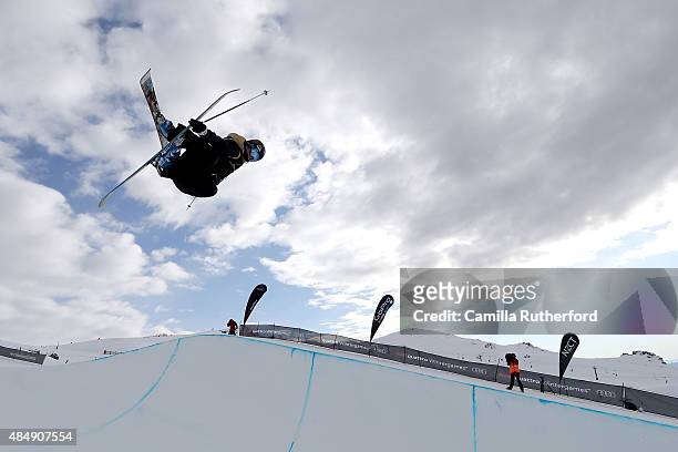Rosalind Groenewoud of Canada competes in the FIS Freestyle Ski World Cup Halfpipe Finals during the Winter Games NZ at Cardrona Alpine Resort on...