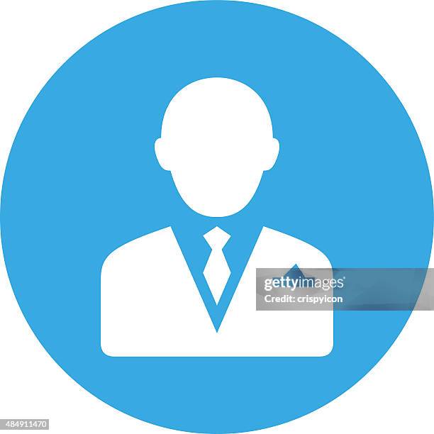 businessman icon on a round button. - vice president stock illustrations