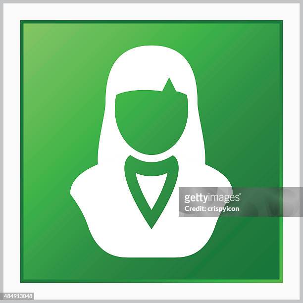 businesswoman icon on a square button. - vice president stock illustrations