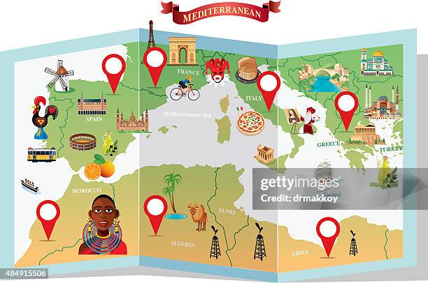 ilustrações de stock, clip art, desenhos animados e ícones de mediterrâneo mulher mapa - turismo portugal