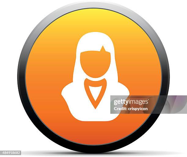 businesswoman icon on a round button. - vice president stock illustrations