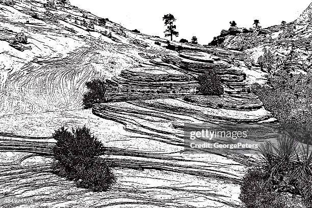 layered rock textured background - eroded stock illustrations